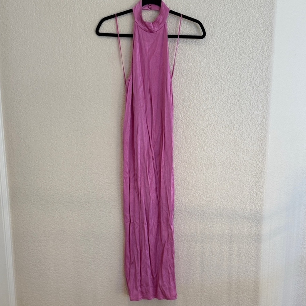 Zara Pink Satin Dress - Picture 2 of 7